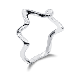 Curl Designed Silver Ring NSR-3858